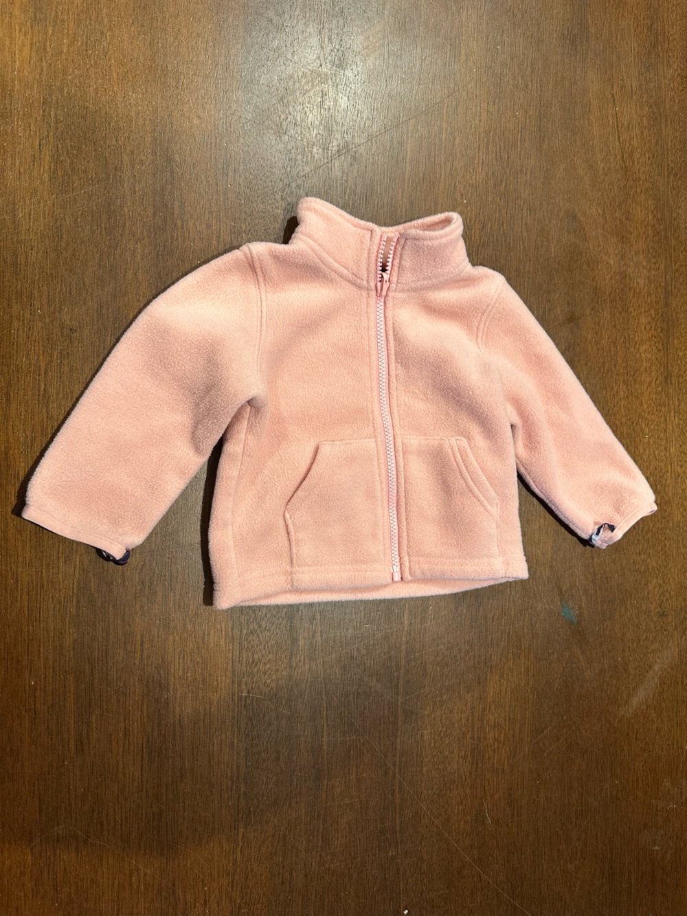 The Children's Place Pink Plush Zip-Up Jacket with Floral Lining